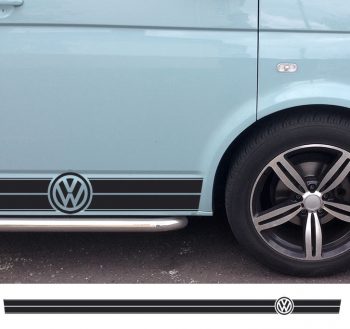 VW Logo Brushed Style Decal Sticker Side Panel Graphic Decal