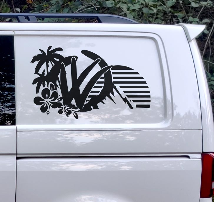Sea View Stickers VW Sunset Logo Car Van Sticker 